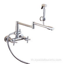 Faucet ห้องครัวกับ Shattaf Sprayer Wall Commercial Wall Folding Folding